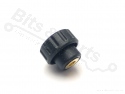 Knop gekarteld zwart 16x13mm met M3 schroefdraad